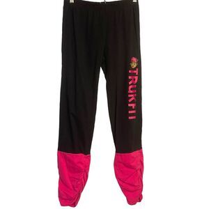 Trukfit Colorblock Graphic Print Leggings Girls XL Black Pink Casual Stretch